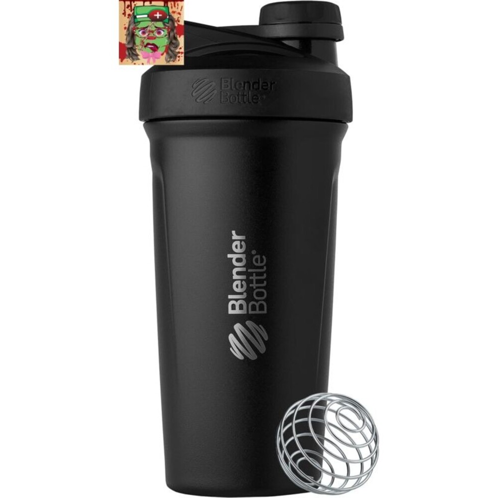 Strada Twist Cap Insulated Stainless Steel Shaker Bottle with Wire Whisk